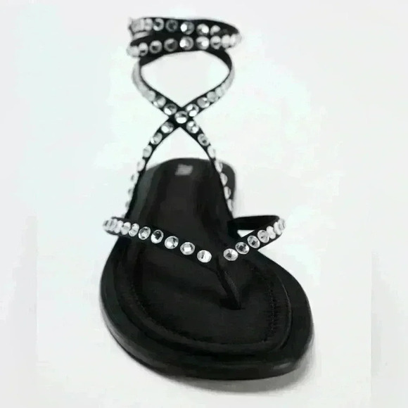 🔥🔥Zara Tied up rhinestone Flat - Picture 9 of 9